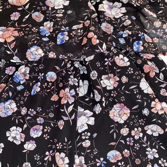 Greylin Anthropologie Lindsay Space Dye black floral romper like new sz medium - Picture 3 of 6